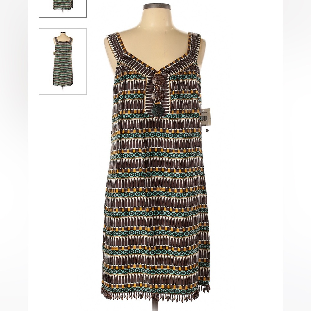 NWT! Milly 100% Silk Beaded Tassel Dress - size 12